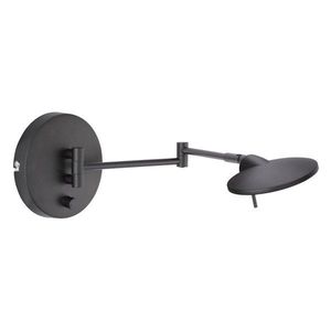 Matne čierne LED nástenné svietidlo s ohýbateľnou konštrukciou/so stmievačom Kazan – Trio vyobraziť