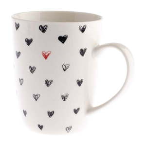 Keramický hrnček s čiernymi srdiečkami Dakls, 340 ml vyobraziť