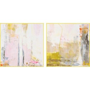 Tlačené/s ručne maľovanými prvkami obrazy v súprave 2 ks s rámom/na plátne 41, 5x41, 5 cm New Age Yellow – Malerifabrikken vyobraziť