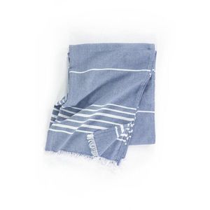 Modrá bavlnená deka 150x200 cm Solene – Tiseco Home Studio vyobraziť