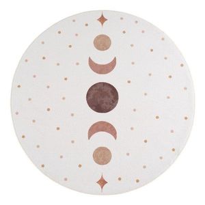 Krémovobiely prateľný detský koberec ø120 cm Coco 1136 – Ayyildiz Carpets vyobraziť