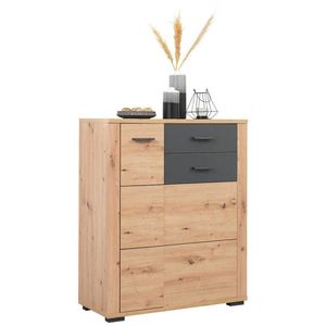 Xora SKRINKA NA TOPÁNKY, antracitová, farba duba, 85/105/38 cm vyobraziť