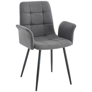 Stylife STOLIČKA S PODRÚČKAMI, železo, tkaná textília, tmavosivá vyobraziť