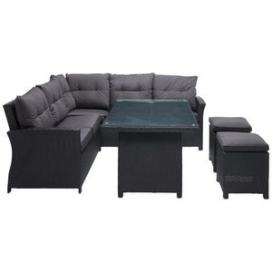 Záhradna Stolová Súprava Čierne Sklo vyobraziť