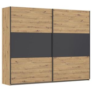 Rauch Möbel ŠAT. SKRIŇA S POSUV. DVERAMI, sivá, hliníková, dub artisan, 261/210/59 cm vyobraziť