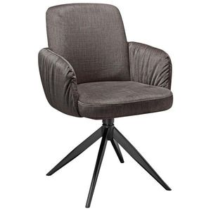 Moderano STOLIČKA S PODRÚČKAMI, železo, zamat, čierna, sivohnedá vyobraziť