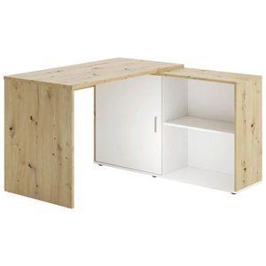 MID.YOU PÍSACÍ STÔL S ÚLOŽ. PRIESTORO, biela, dub artisan, 119/124/75 cm vyobraziť