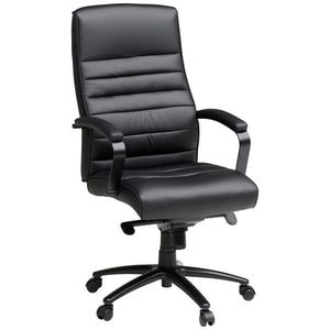 MID.YOU KANCELÁRSKE KRESLO, vzhľad kože, čierna, chrómová vyobraziť