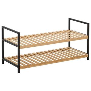 Carryhome REGÁL NA TOPÁNKY, prírodná farba, čierna, 70/32/30 cm vyobraziť