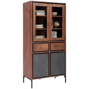 Livetastic VITRÍNA, akácia, hnedá, sivá, 88/182/45 cm vyobraziť