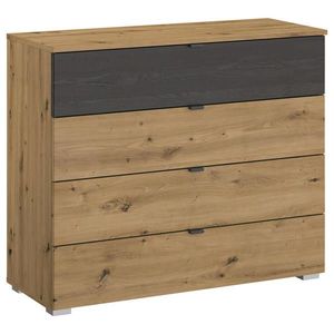 Rauch Möbel KOMODA, čierna, dub artisan, 80/81/42 cm vyobraziť