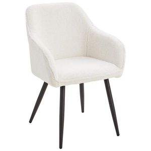 Livetastic STOLIČKA S PODRÚČKAMI, železo, látka Teddy, biela vyobraziť