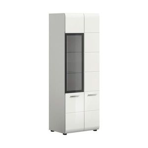 Livetastic VITRÍNA, biela, biela s vysokým leskom, 60/160/34 cm vyobraziť