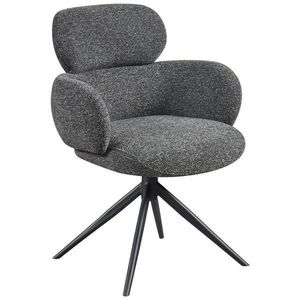 Novel STOLIČKA S PODRÚČKAMI, železo, tkaná textília, antracitová vyobraziť