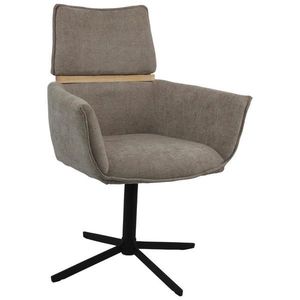 MID.YOU STOLIČKA S PODRÚČKAMI, železo, tkaná textília, svetlohnedá vyobraziť