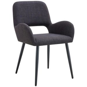 MID.YOU STOLIČKA S PODRÚČKAMI, železo, tkaná textília, čierna vyobraziť