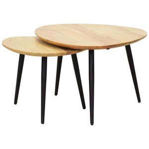 Carryhome SADA KONFERENČNÝCH STOLÍKOV, čierna, farba akácie, drevo, kov, 74/68/45 cm vyobraziť