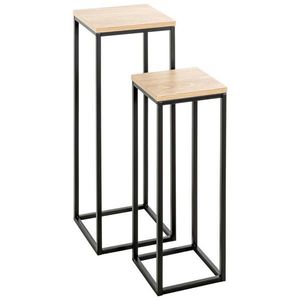 SADA PRÍRUČNÝCH STOLÍKOV, čierna, farba duba vyobraziť