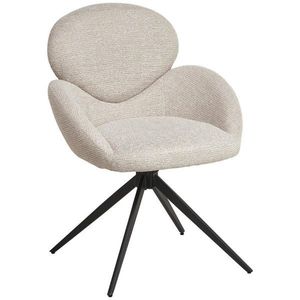 MID.YOU STOLIČKA S PODRÚČKAMI, železo, tkaná textília, čierna, béžová vyobraziť