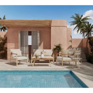 Ambia Garden SÚPRAVA ZÁHRADNÉHO NÁBYTKU 4-dielne, drevo, textil vyobraziť