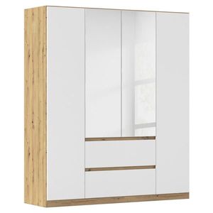 Rauch Möbel SKRIŇA S OTOČNÝMI DVERAMI, strieborná, biela, dub artisan, 181/210/54 cm vyobraziť