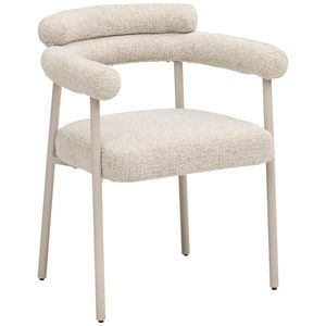 MID.YOU STOLIČKA S PODRÚČKAMI, železo, tkaná textília, krémová, béžová vyobraziť