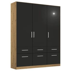 Rauch Möbel SKRIŇA S OTOČNÝMI DVERAMI, sivá, dub artisan, 136/197/54 cm vyobraziť