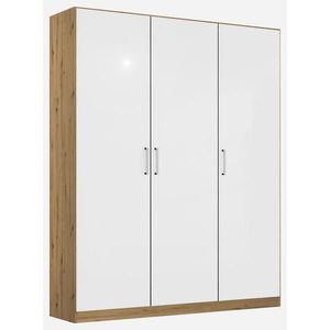 Rauch Möbel SKRIŇA S OTOČNÝMI DVERAMI, dub artisan, biela s vysokým leskom, 136/210/54 cm vyobraziť