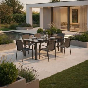 Gardenson ZÁHRADNÝ STÔL, kov, sklo, 80-120/75, 5/70 cm80-120/75, 5/70 cm vyobraziť