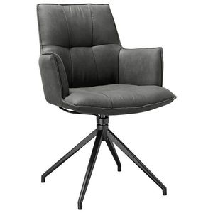 Novel STOLIČKA S PODRÚČKAMI, železo, mikrovlákno, čierna, tmavosivá vyobraziť