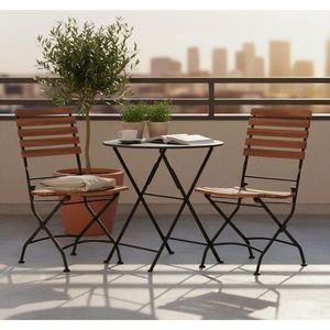 Gardenson SADA ZÁHRADNÝCH STOLIČIEK 2ks drevo, kov vyobraziť