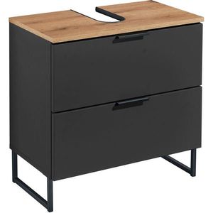 home24 SKRINKA POD UMÝVADLO, sivá, čierna, farba duba, 60/60/35 cm vyobraziť