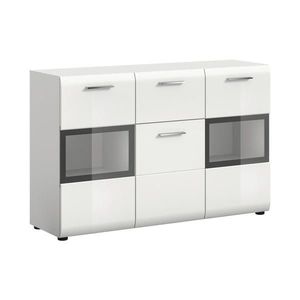 Livetastic ŠIROKÁ KOMODA, biela, biela s vysokým leskom, 125/81/37 cm vyobraziť