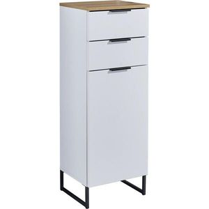 home24 STREDNE VYSOKÁ SKRINKA, biela, farba duba, 38/106/32 cm vyobraziť