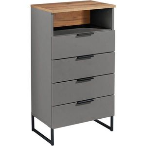 home24 STREDNE VYSOKÁ SKRINKA, sivá, farba duba, 50/91/32 cm vyobraziť