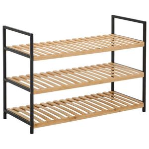 Carryhome REGÁL NA TOPÁNKY, prírodná farba, čierna, 70/48, 5/30 cm vyobraziť