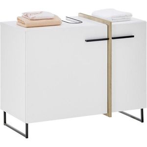 home24 SKRINKA POD UMÝVADLO, biela, biela, farba duba, 80/64/41 cm vyobraziť