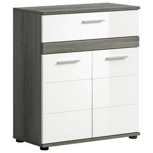 MID.YOU SPODNÁ SKRINKA, biela s vysokým leskom, sivá, 70/79/31 cm vyobraziť