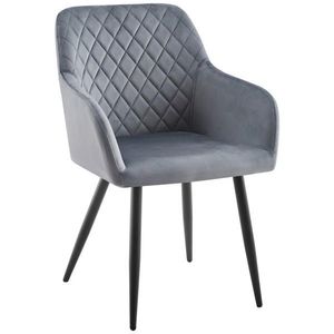 Ti'me STOLIČKA S PODRÚČKAMI, železo, tkaná textília, sivá, čierna vyobraziť