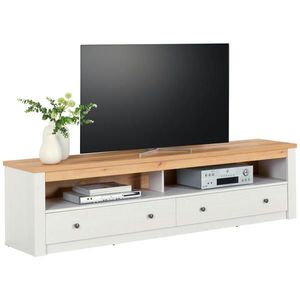 Landscape SKRINKA POD TV, biela, farba smrekovca, 201/52/42 cm vyobraziť