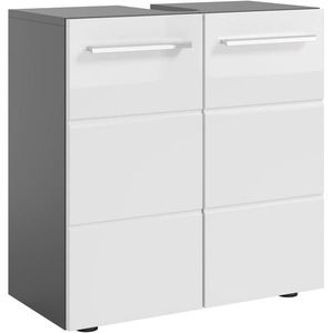 Xora SKRINKA POD UMÝVADLO, biela s vysokým leskom, antracitová, 60/62/31 cm vyobraziť