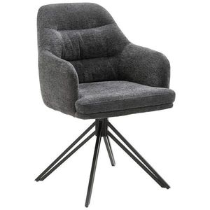 MID.YOU STOLIČKA S PODRÚČKAMI, mikrovlákno, antracitová vyobraziť