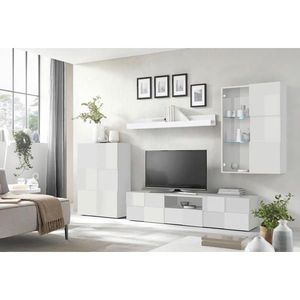 MID.YOU OBÝVACIA STENA biela s vysokým leskom vyobraziť