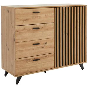 MID.YOU ŠIROKÁ KOMODA, čierna, farba duba, 103/86/40 cm vyobraziť