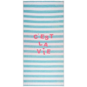 Esposa PLÁŽOVÁ OSUŠKA, 90/180 cm, modrá, krémová vyobraziť