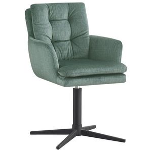 Novel STOLIČKA S PODRÚČKAMI, železo, tkaná textília, čierna, jadeitovozelená vyobraziť