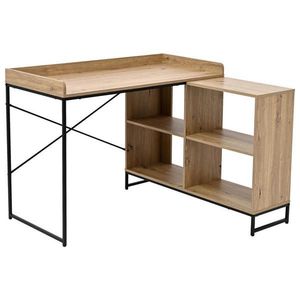 Carryhome ROHOVÝ PÍSACÍ STÔL, čierna, dub artisan, 110/98/75-81 cm vyobraziť