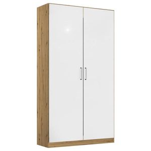 Rauch Möbel SKRIŇA S OTOČNÝMI DVERAMI, dub artisan, biela s vysokým leskom, 91/197/54 cm vyobraziť