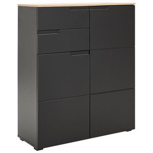 MID.YOU KOMODA, čierna, farba duba, 100/119/40 cm vyobraziť