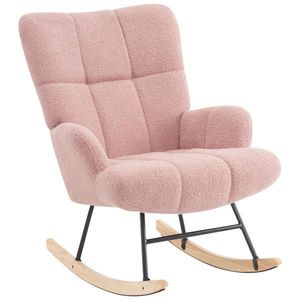 P & B HOJDACIA STOLIČKA, drevo, kov, textil, ružová vyobraziť